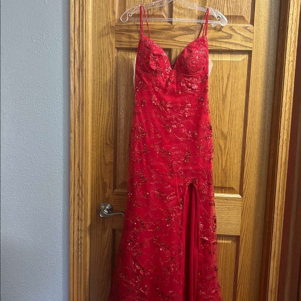 SOLD Amarra Red Prom Dress - Picture 5 of 13